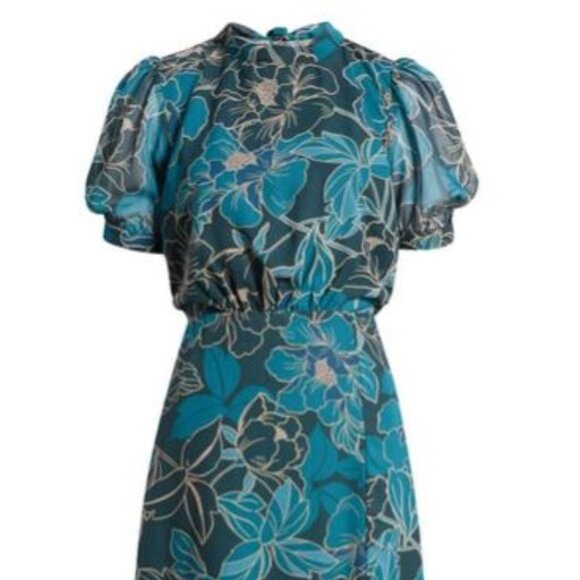 JULIA JORDAN - Beautiful Floral midi dress in teal - Picture 5 of 11